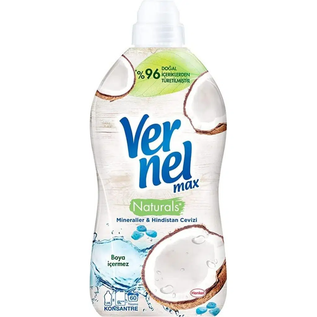 Vernel Max Mineral Ve Hindistan Cevizi Çamaşır Yumuşatıcısı 1,44lt 60 Yıkama